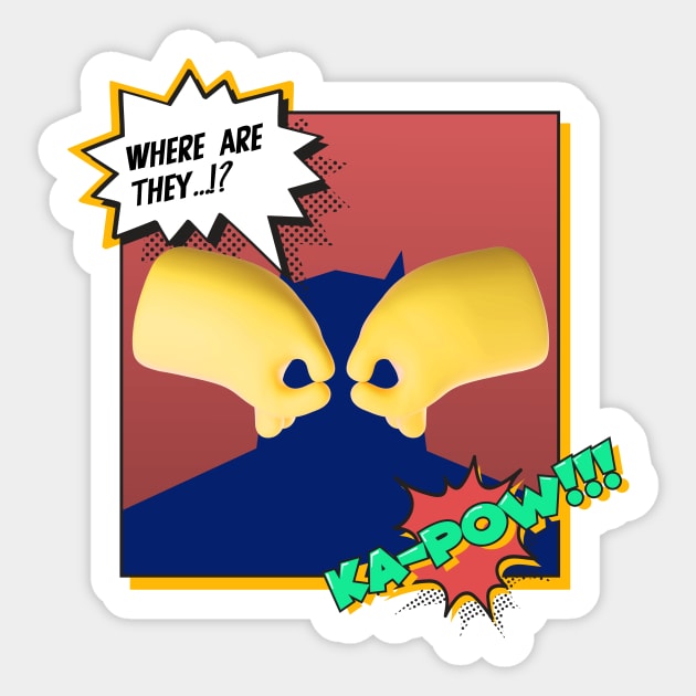 where are they superhero!? Sticker by koboikids